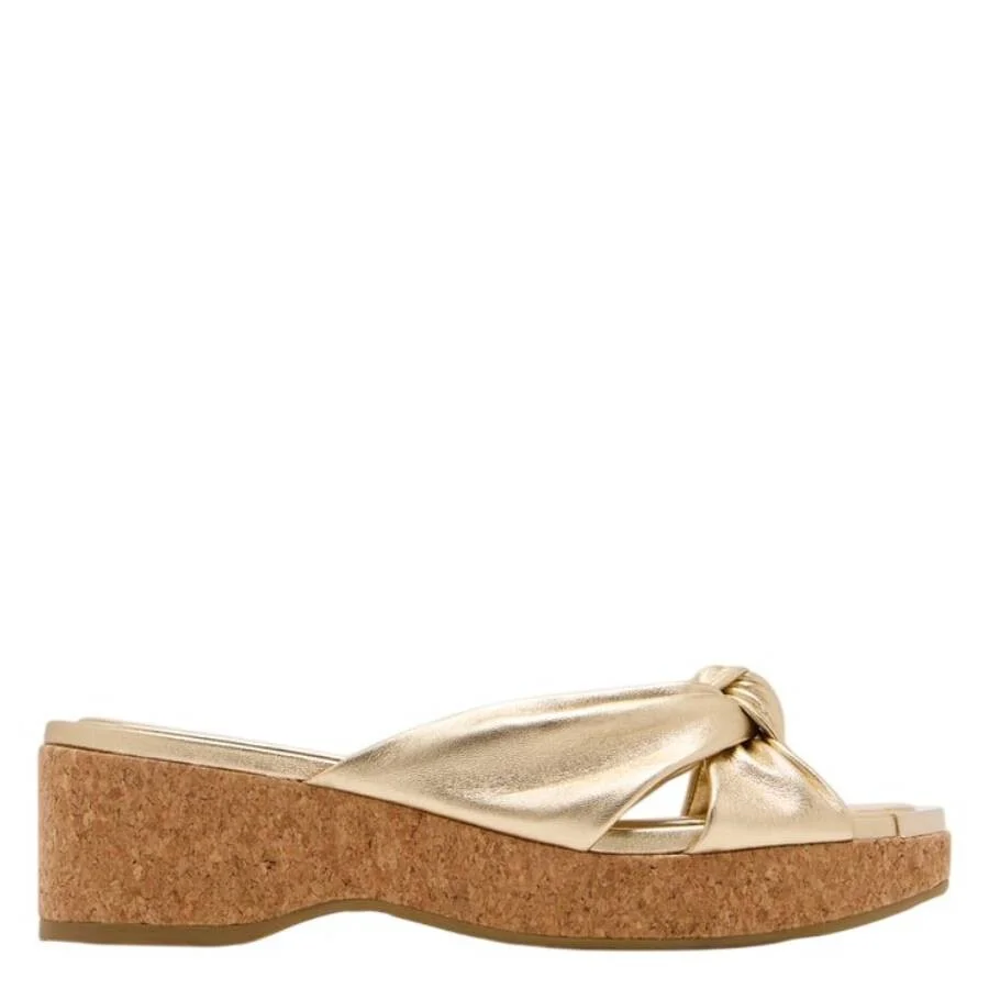 Jimmy Choo Metallic Nappa Avenue Wedge Mules - 1