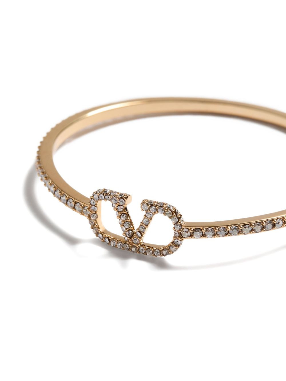 VLogo Signature crystal hoop earrings - 4