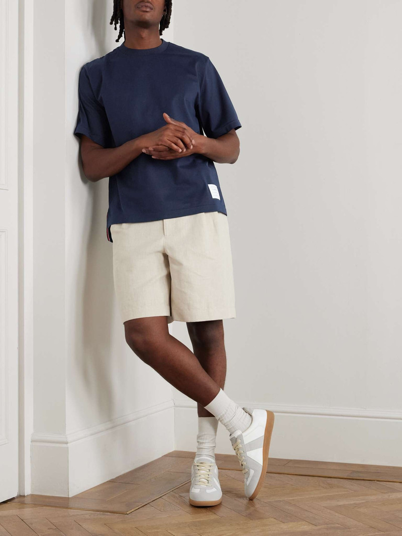 Thom Browne Logo-Appliquéd Striped Cotton-Jersey T-Shirt outlook