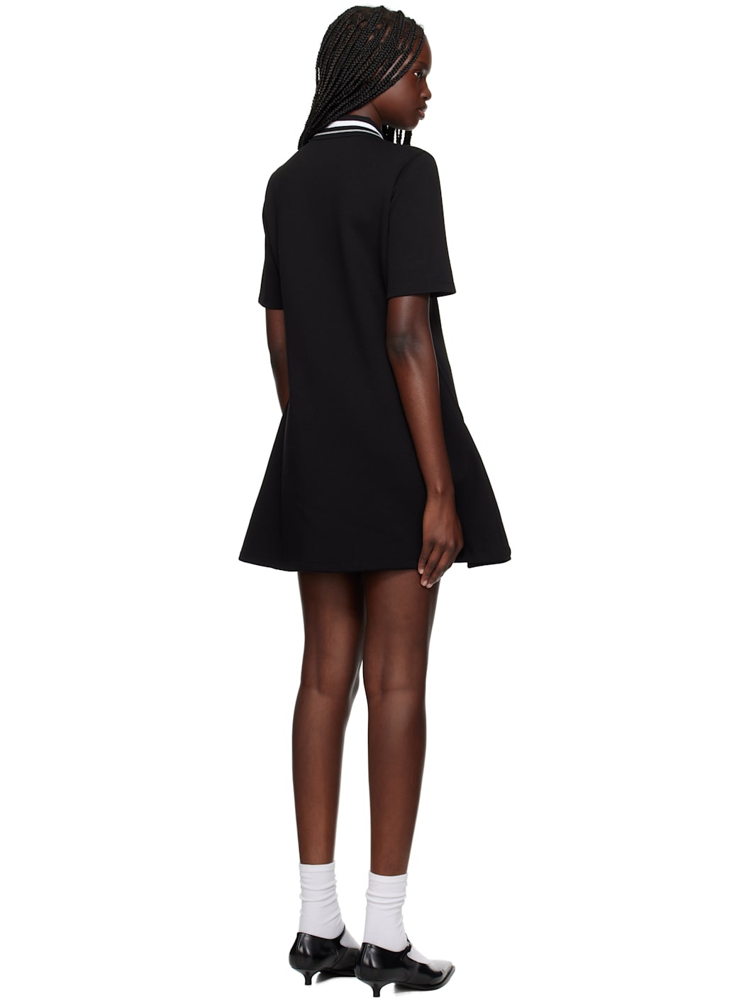Black Short-Sleeved Polo Minidress - 3
