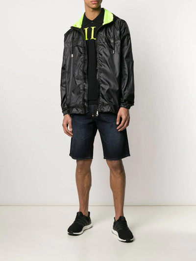 PHILIPP PLEIN drawstring hood zip up rain jacket outlook