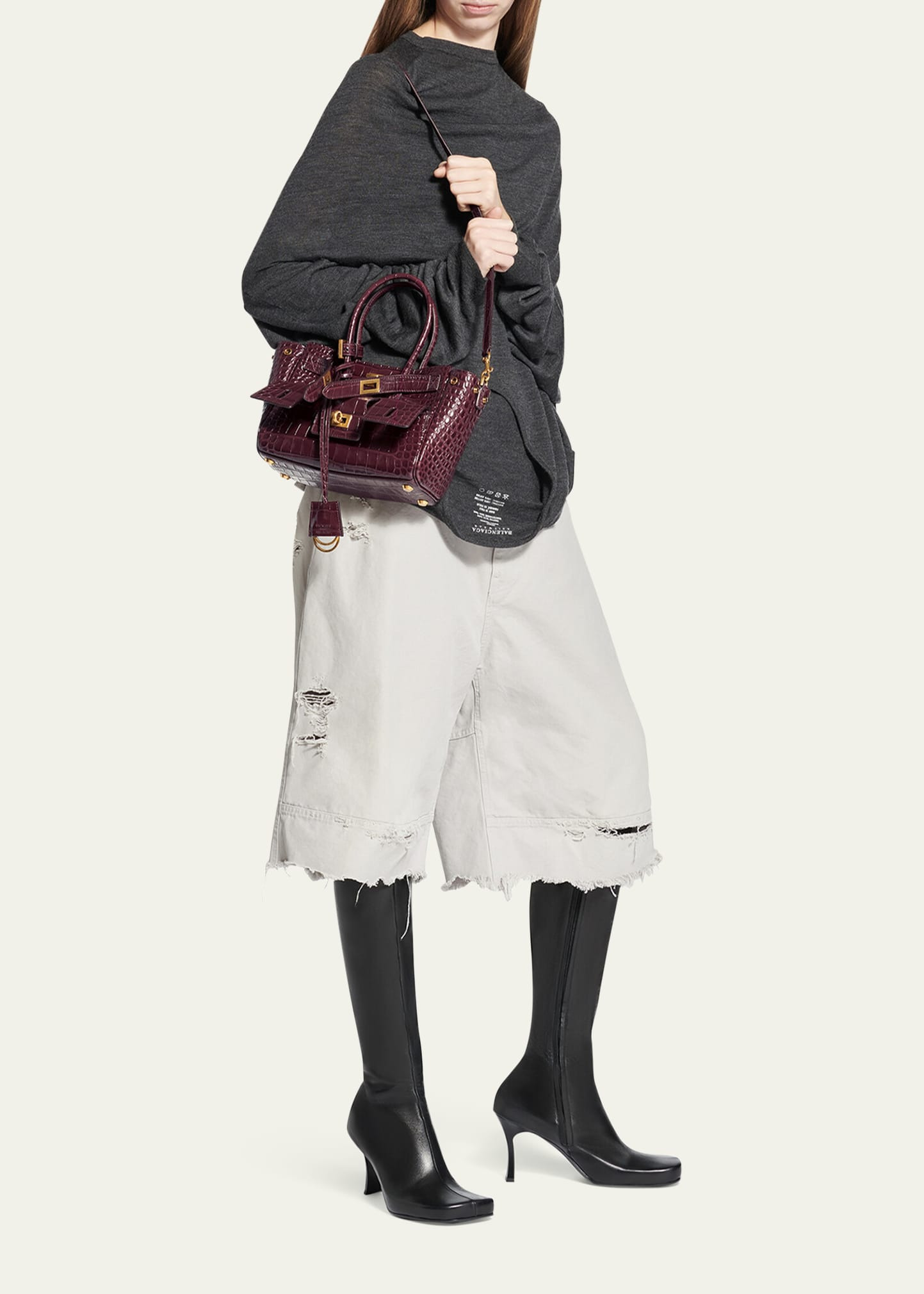 Bel Air Mini Croc-Embossed Leather Crossbody Bag - 2