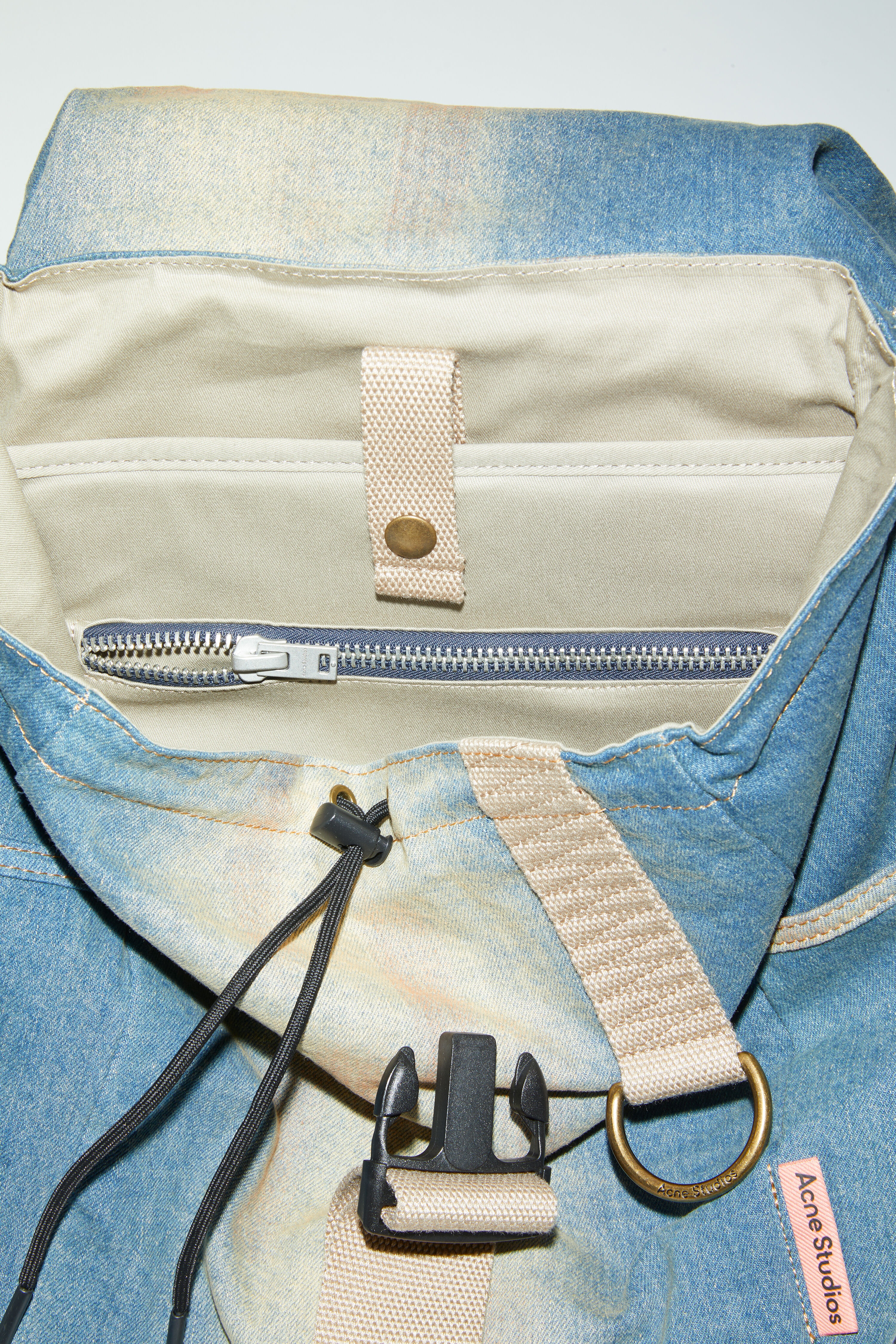 Denim backpack - Light blue/beige - 7