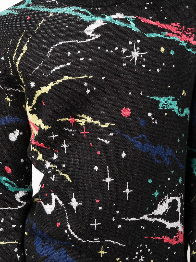 paint splatter-print crew neck jumper 5