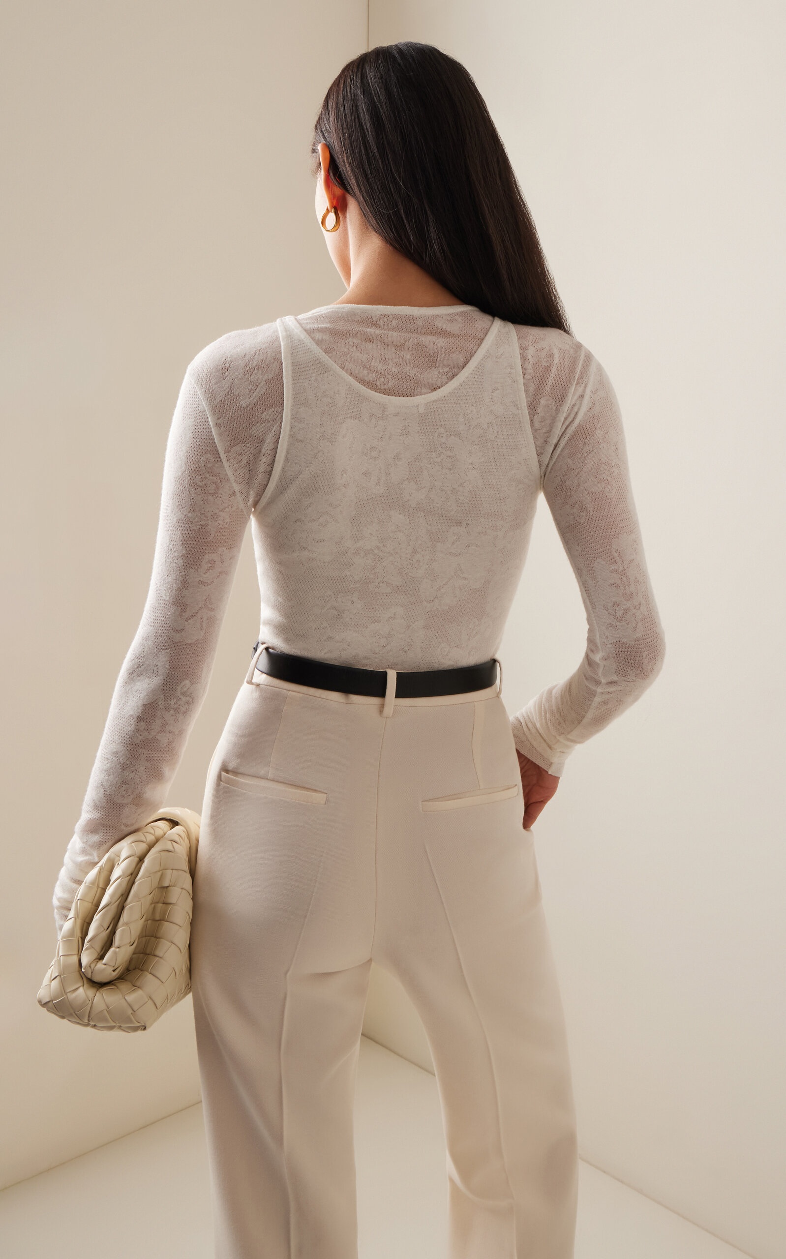 Chalet Layered Ruched Knit Top white - 4