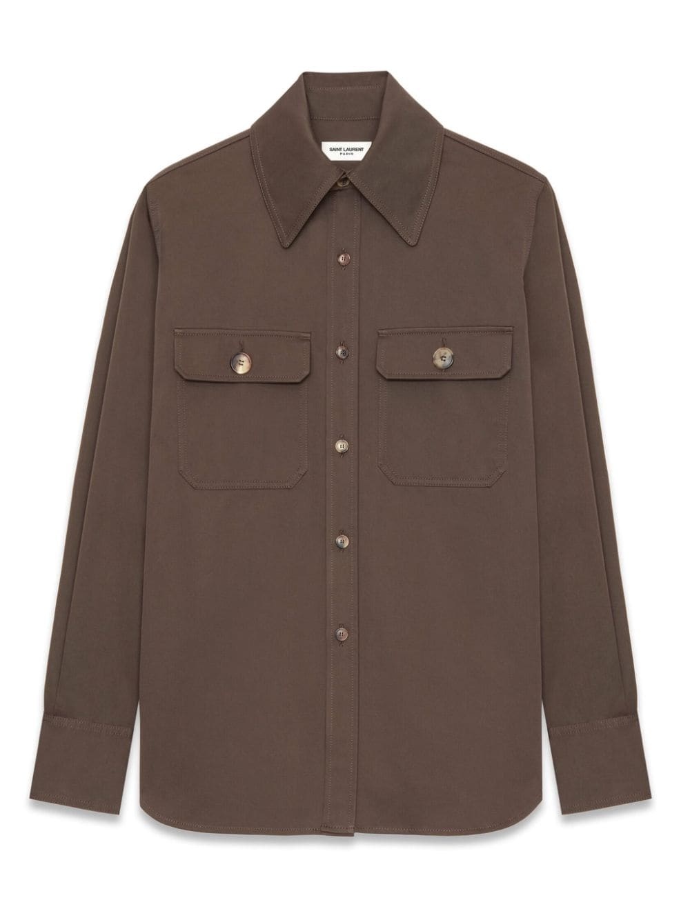 point-collar organic cotton shirt - 8