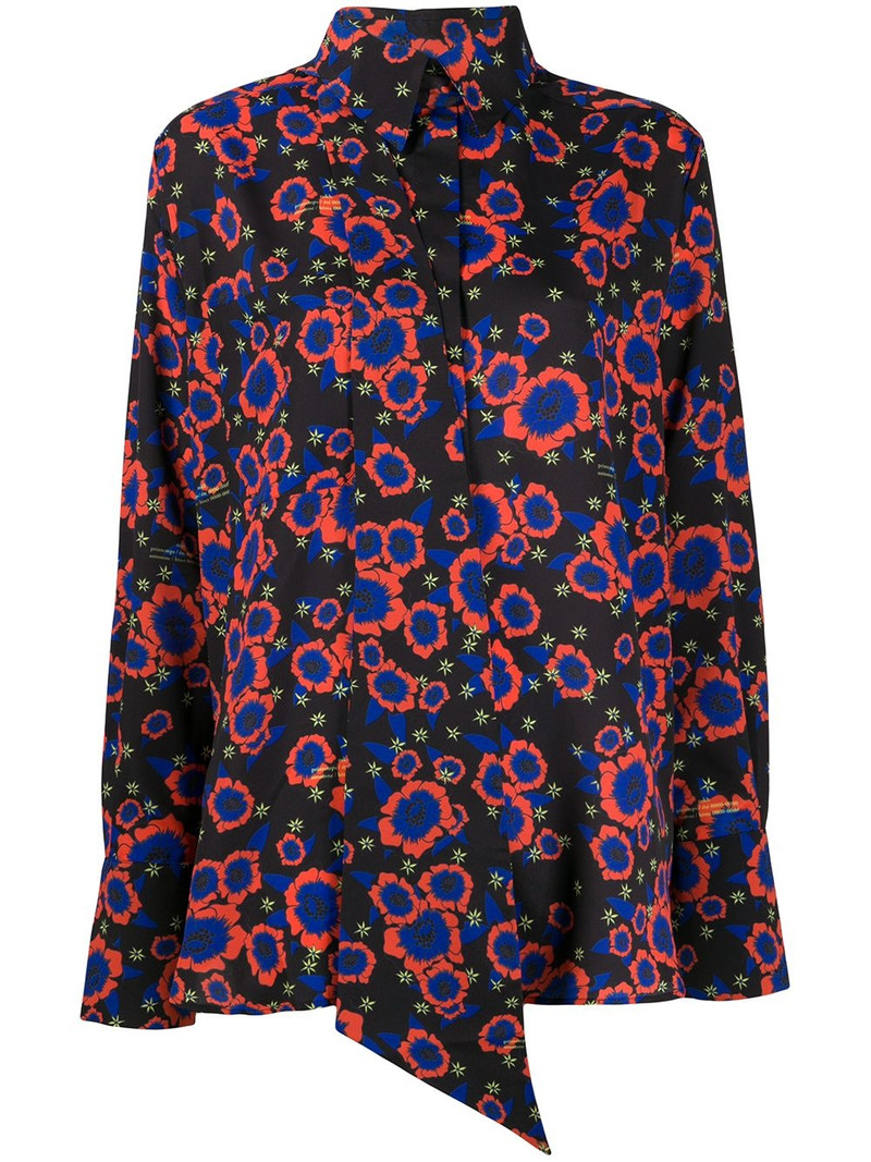floral-print tie-insert shirt 1