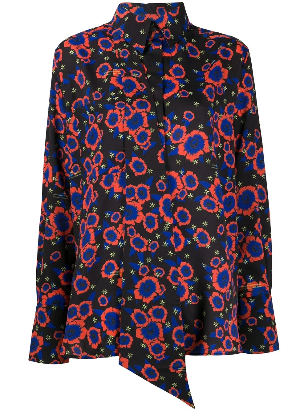 floral-print tie-insert shirt - 1