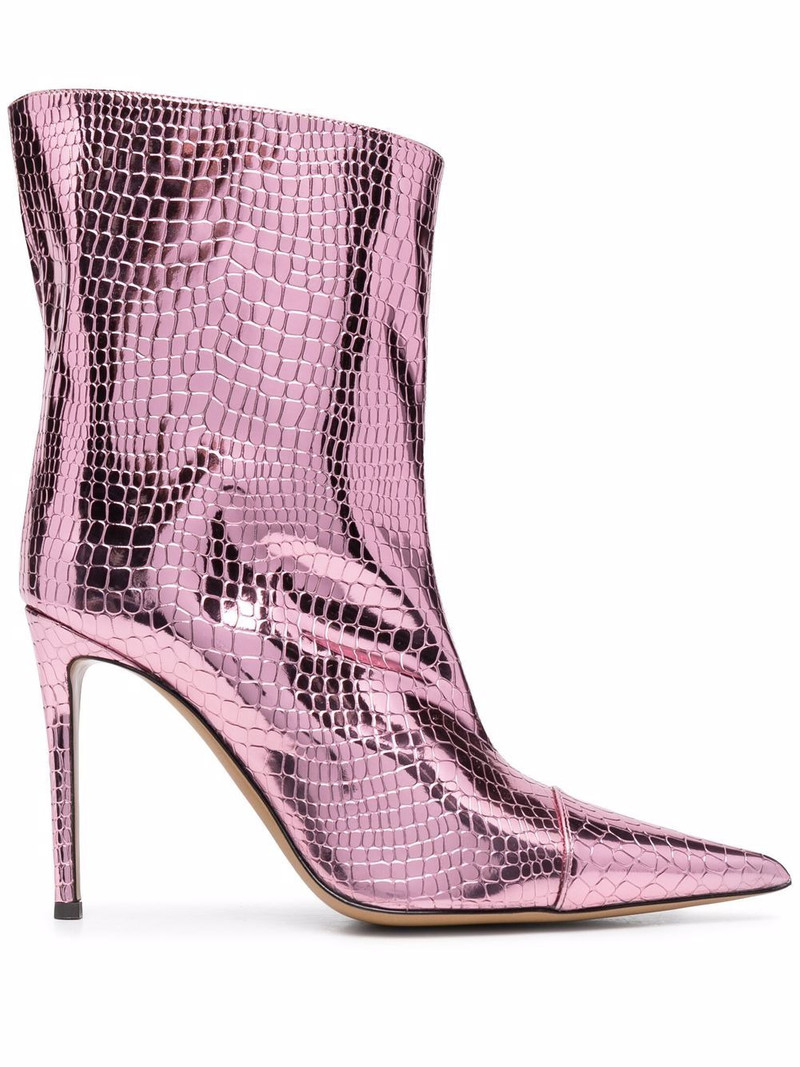 crocodile-effect 105mm ankle boots 1