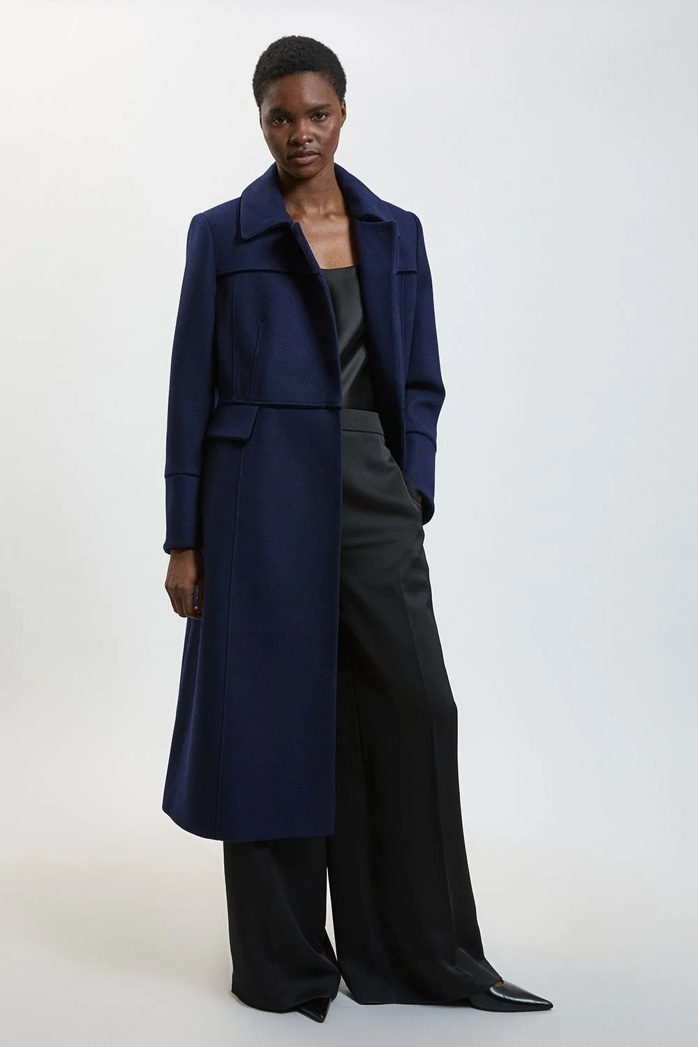 Wool Tipped Button Maxi Coat - 1