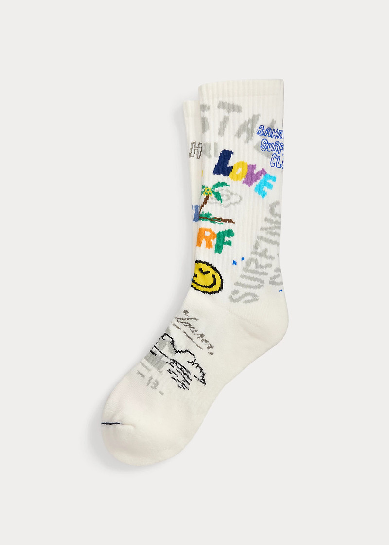 Peace Love Surf Mismatched Crew Socks 1