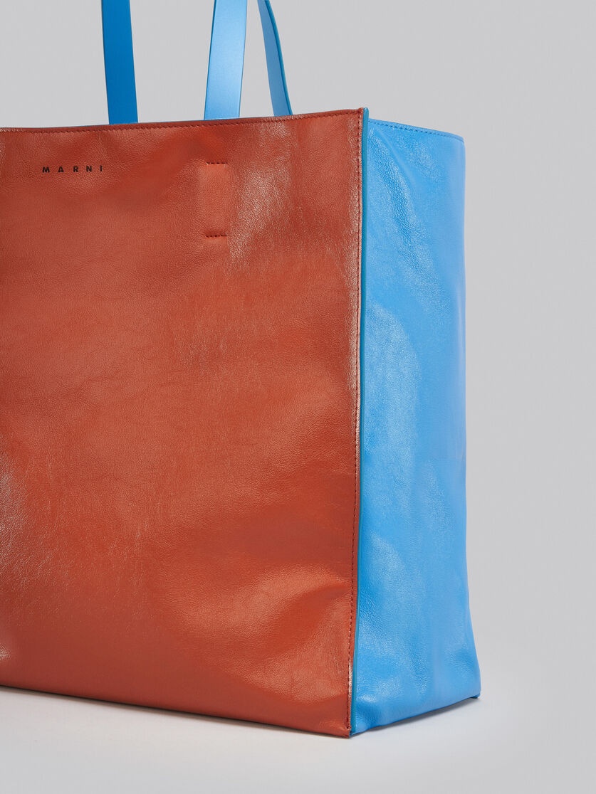 MUSEO SOFT BAG IN BROWN AND BLUE LEATHER - 5