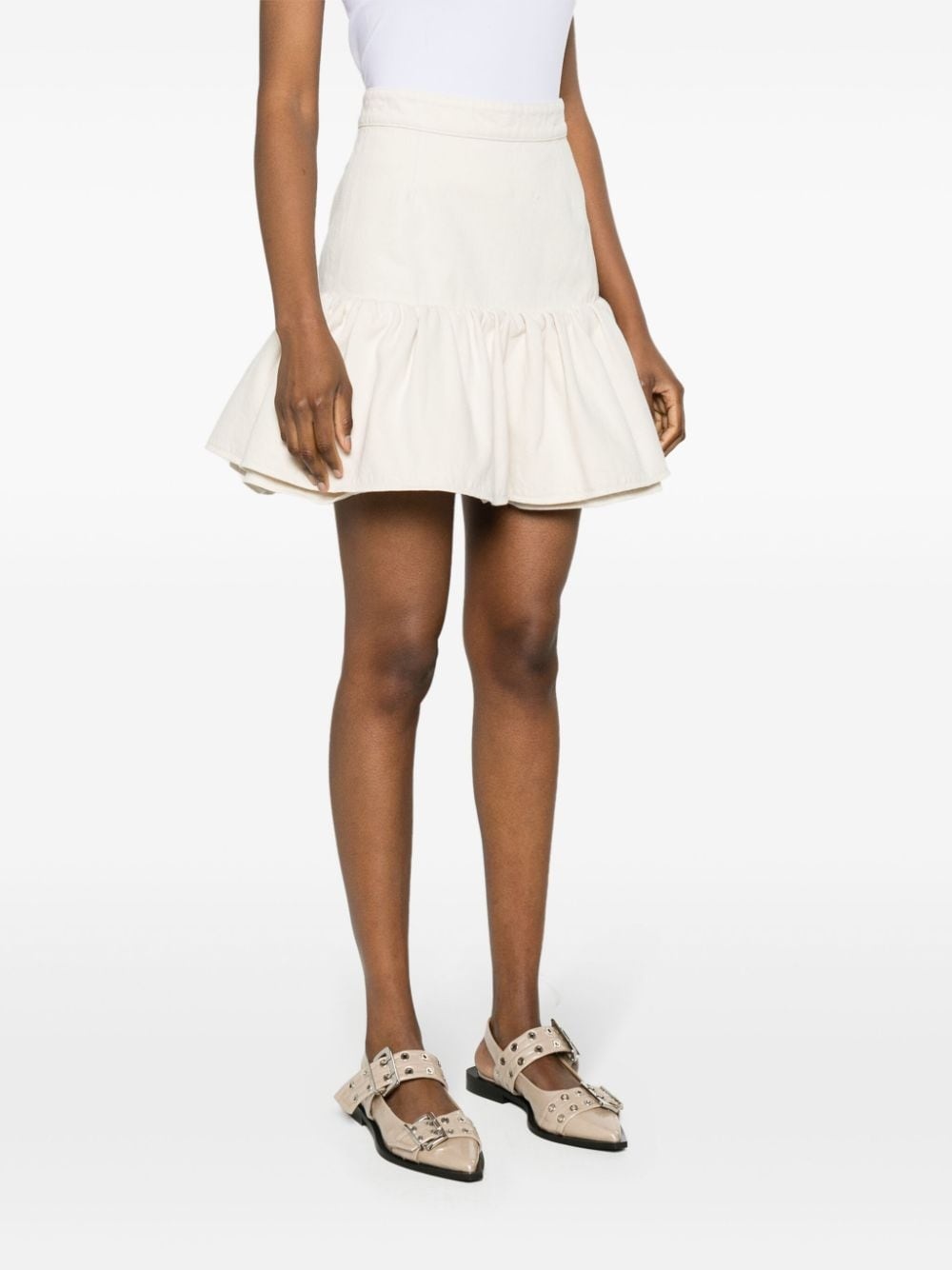 ruffled cotton mini skirt - 3