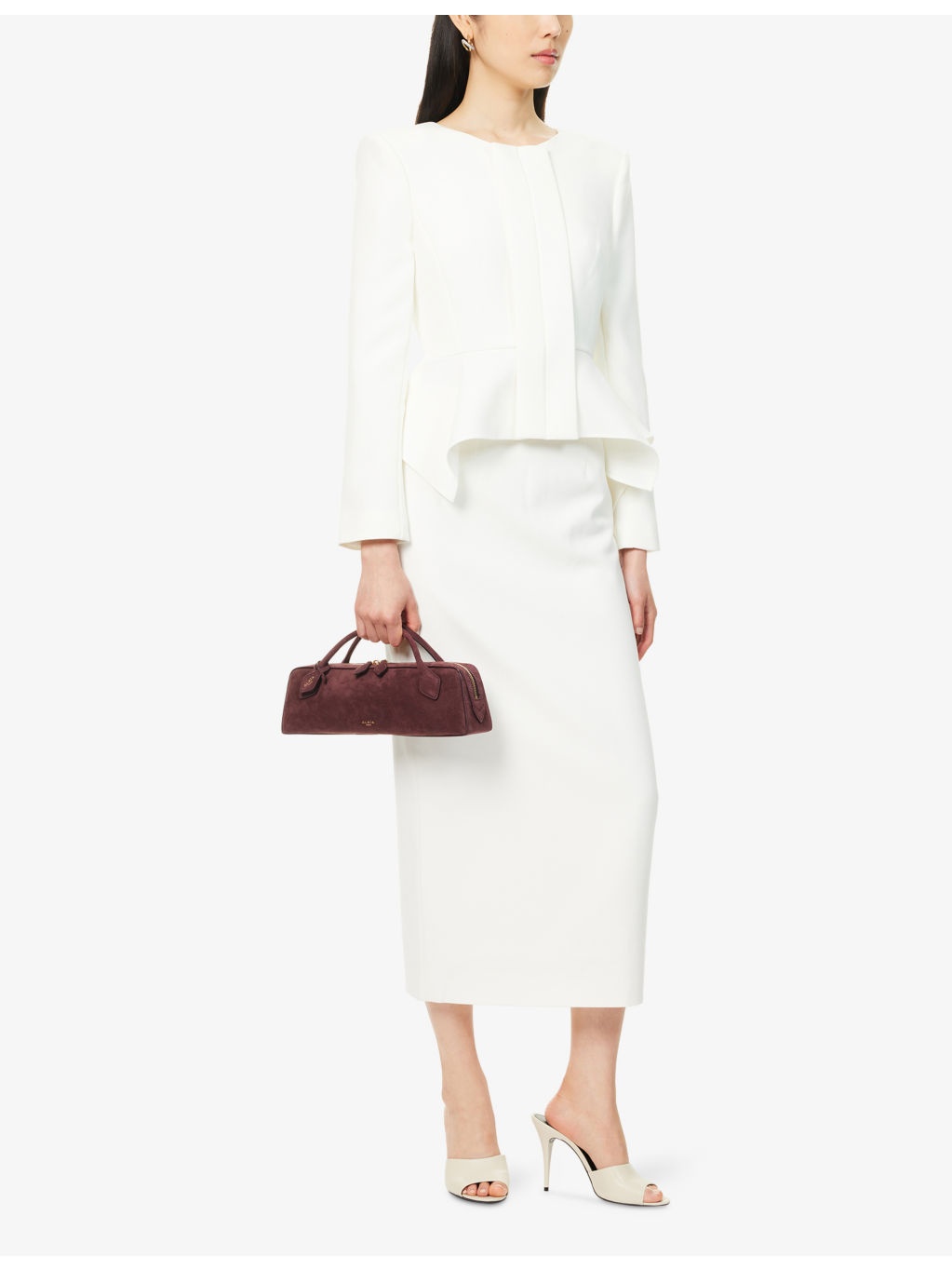 Peplum Round-Neck Stretch-Woven Jacket - 2