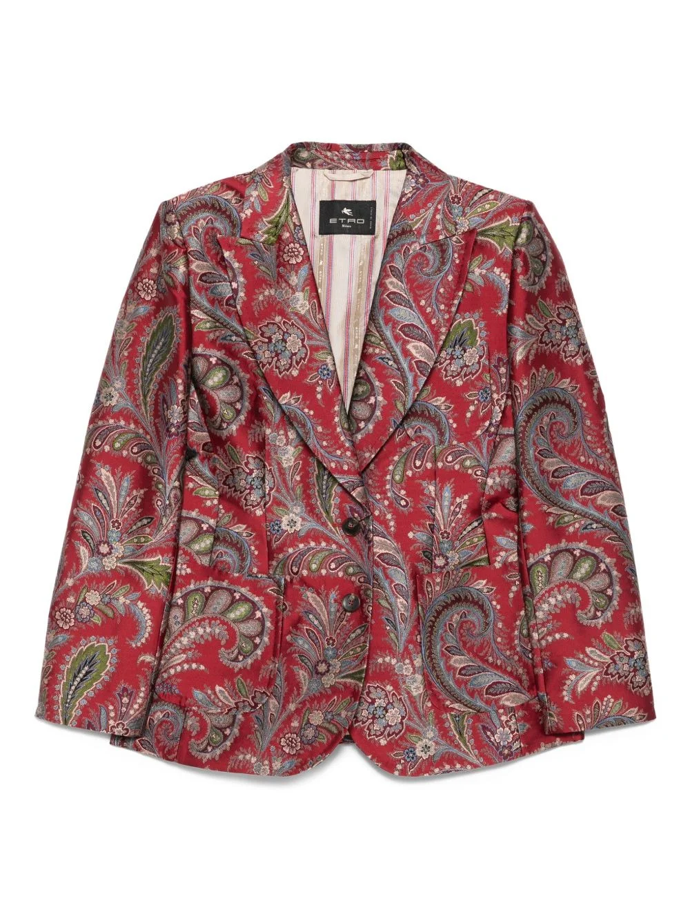 paisley-pattern single-breasted blazer - 1