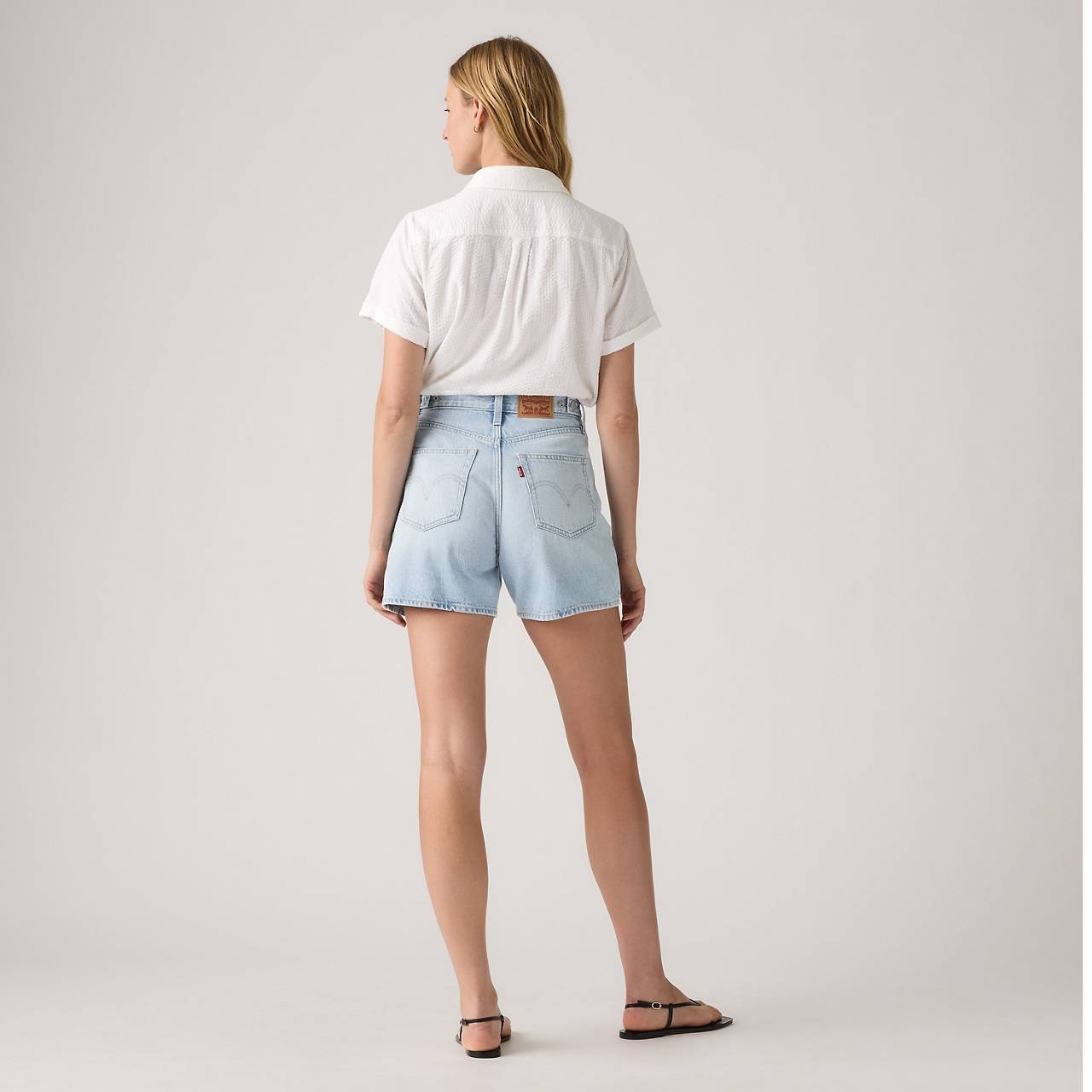 HIGH RISE CINCH MID-THIGH WOMEN'S SHORTS - 5