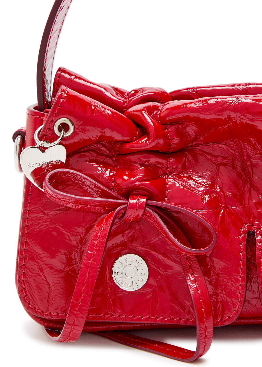 Acne Studios Mini Crinkled Patent Leather top Handle bag - 3