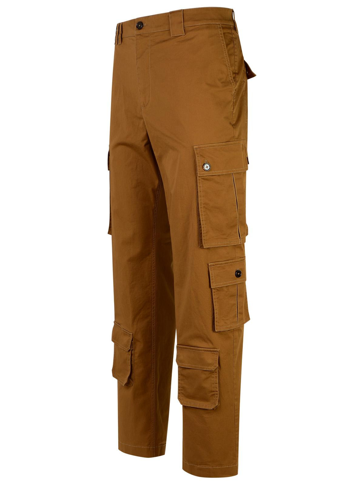 Dolce & Gabbana Brown Cotton Cargo Trousers Men - 2