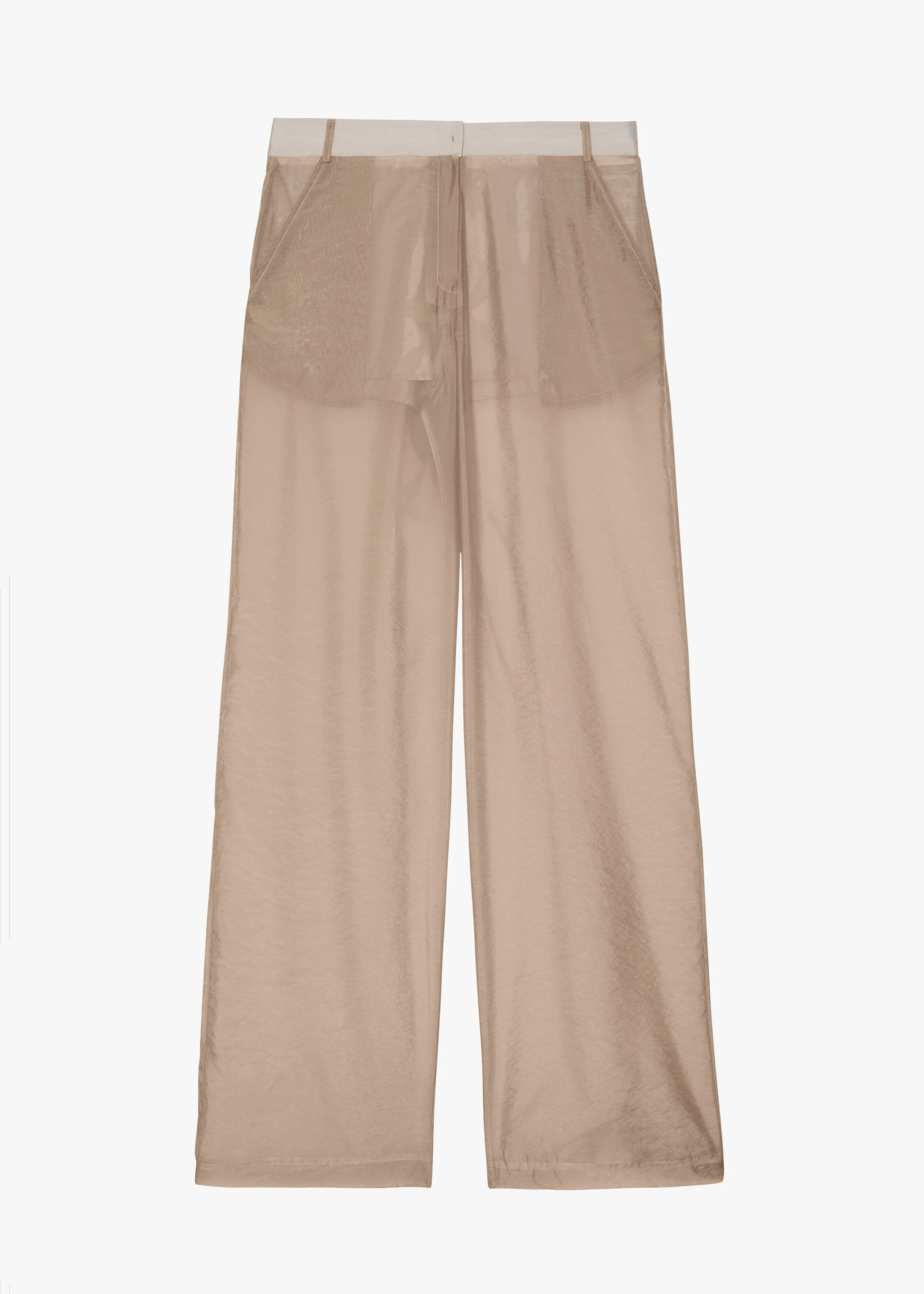 Abra Sheer Trousers - Beige - 1