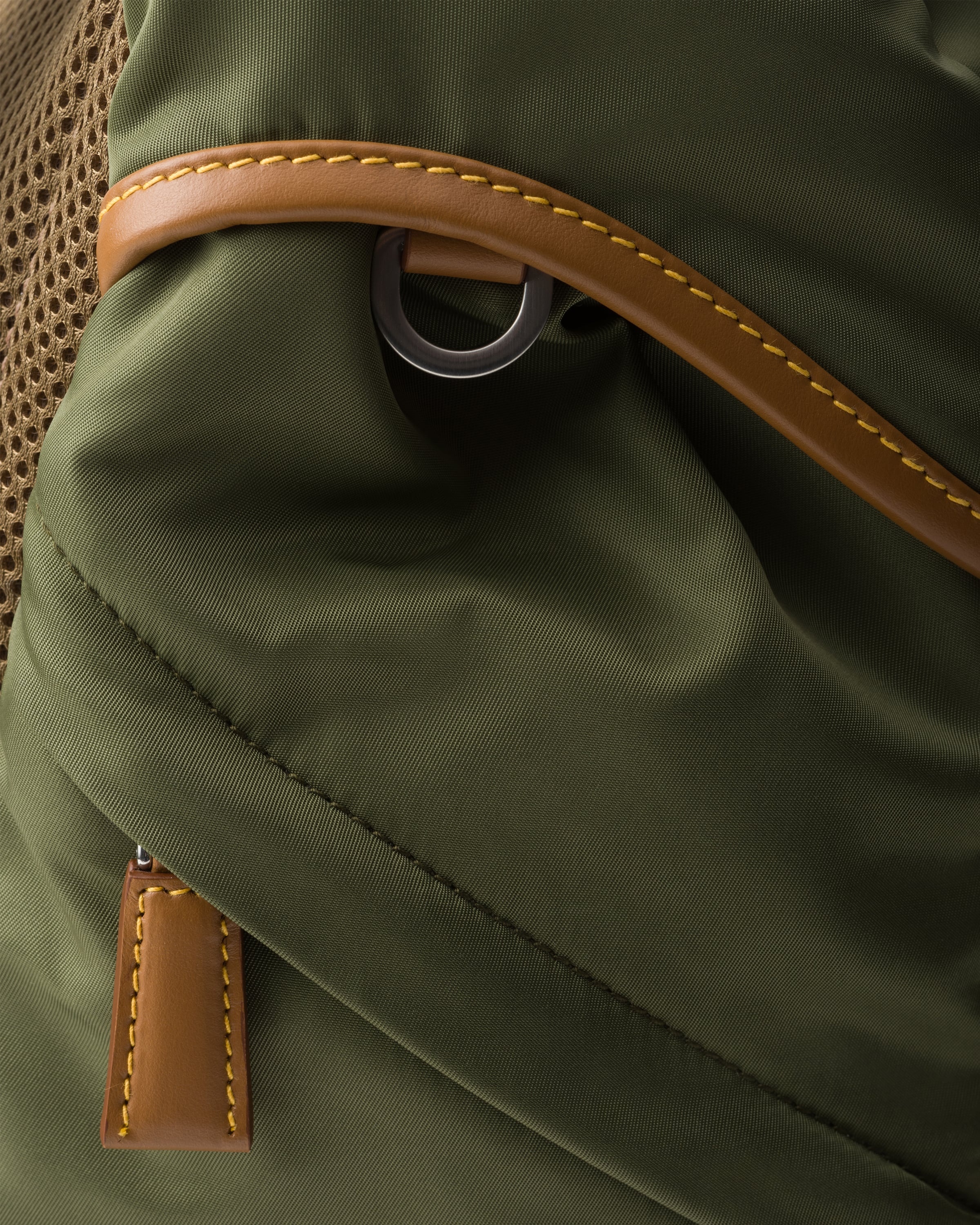 Re-Nylon and leather backpack - 6