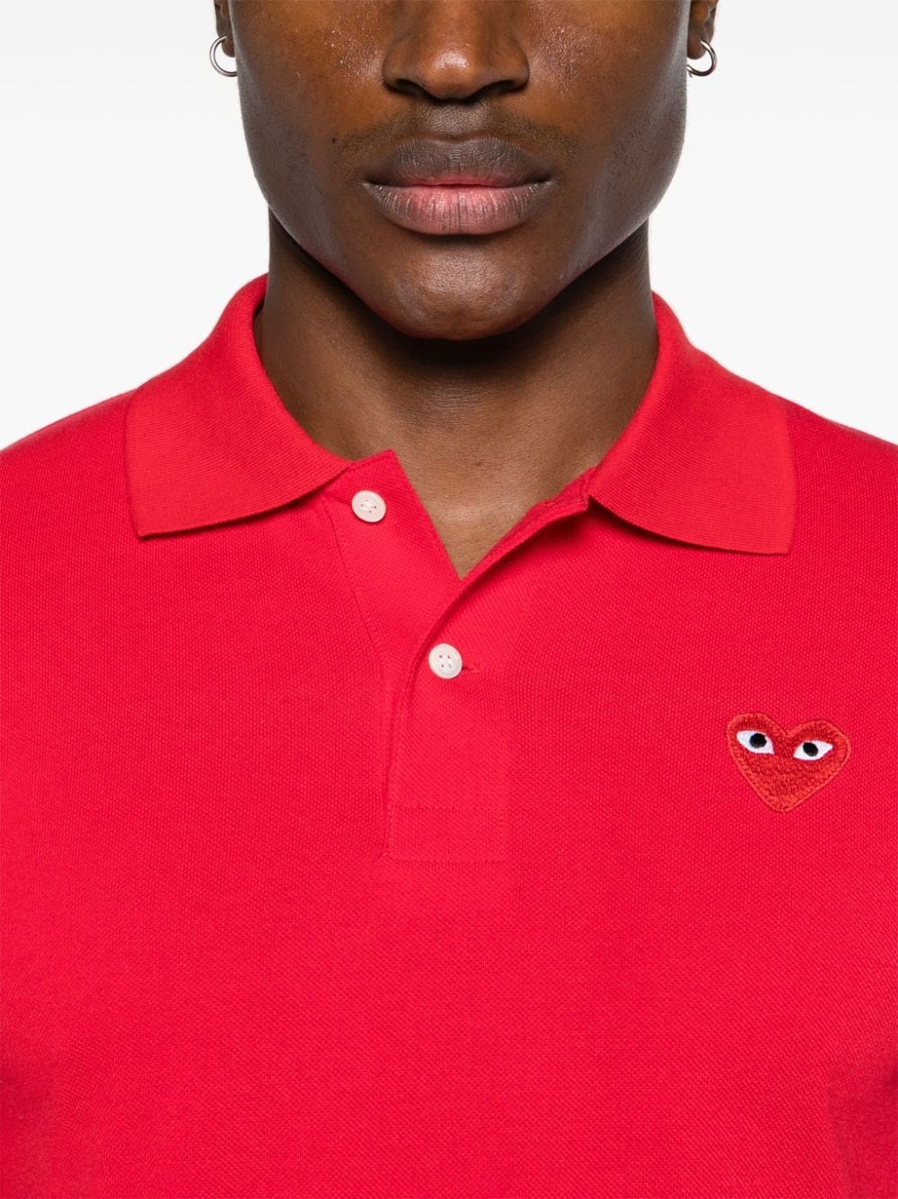 Heart-patch piqué polo shirt - 6