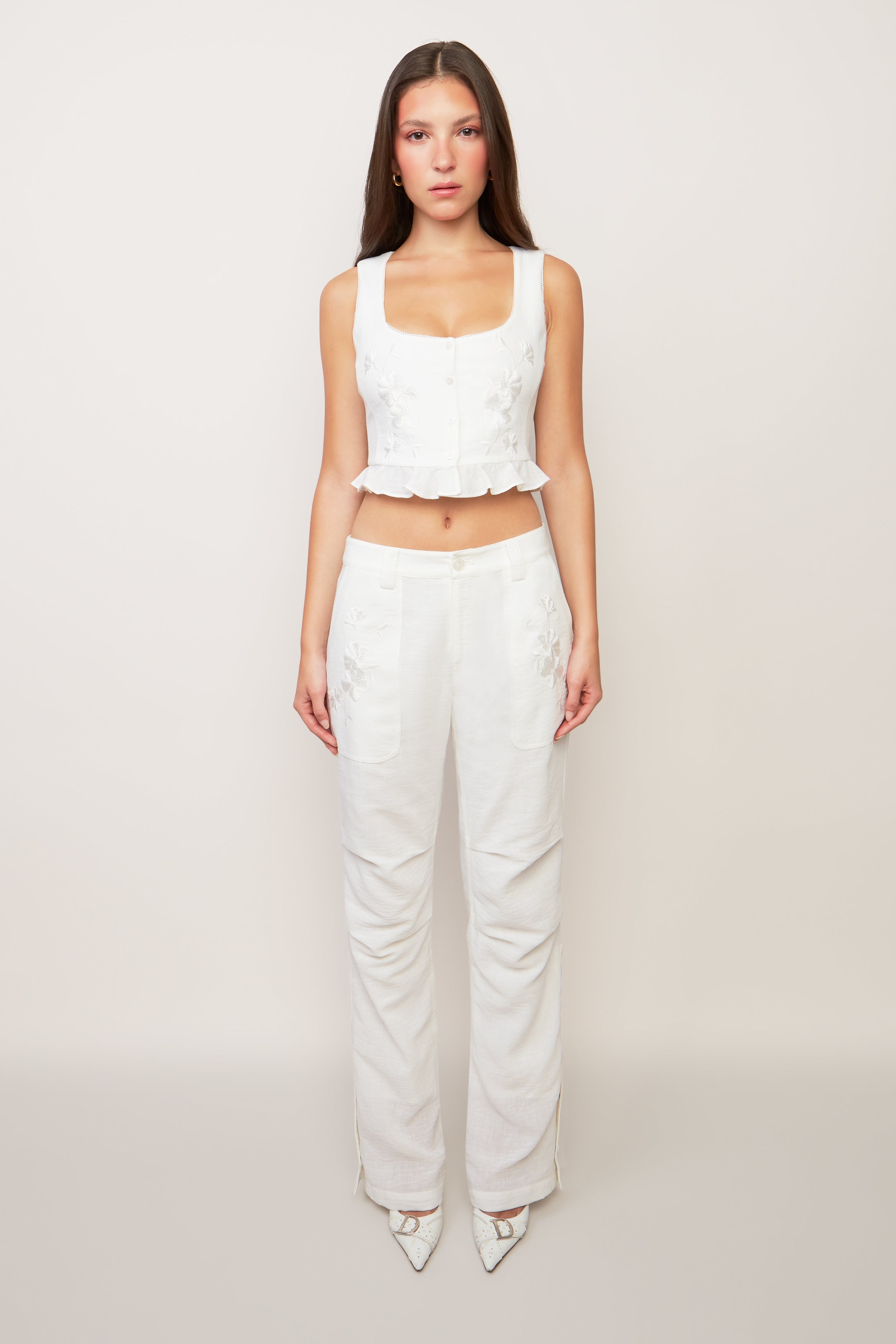EMBROIDERED CARGO PANT - 3