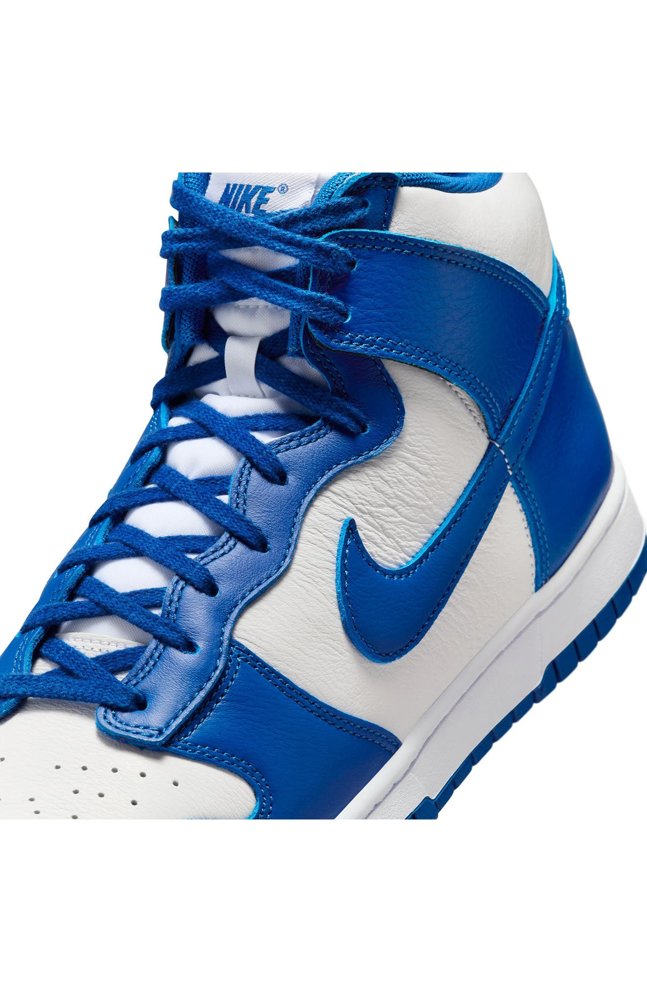 Nike Dunk Hi Retro SE Basketball Sneaker in White/Team Royal at Nordstrom - 8