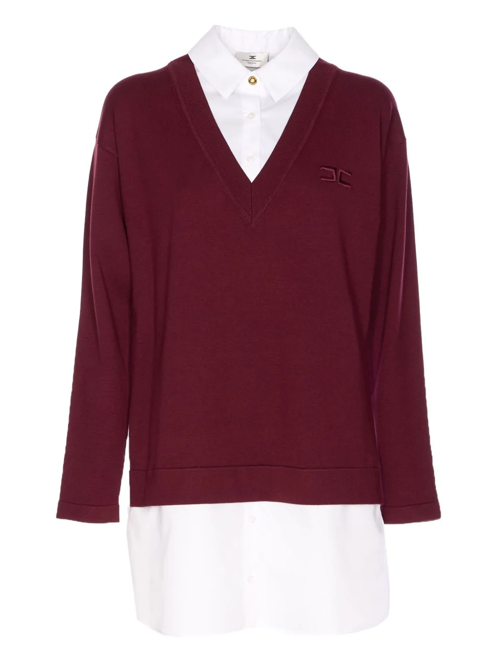 embroidered logo V-neck dress - 1