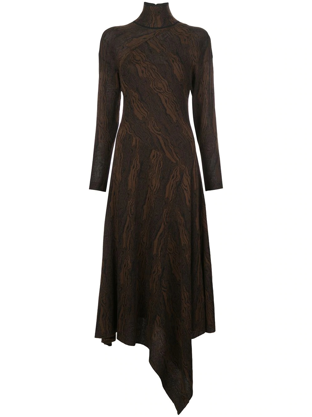 woodgrain jacquard knitted dress - 1