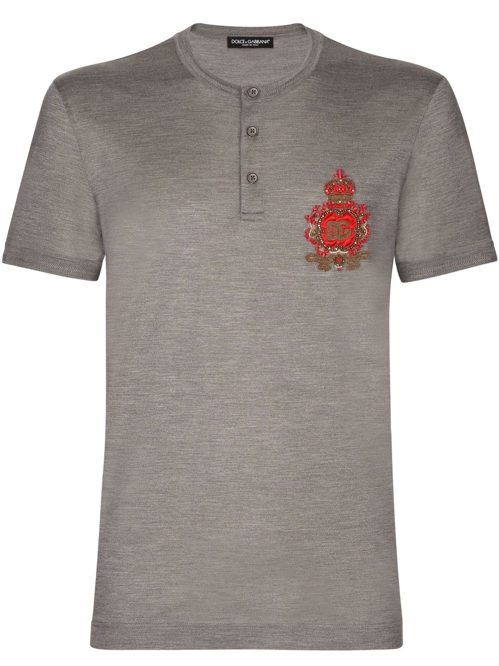 logo-patch crew-neck T-shirt - 1