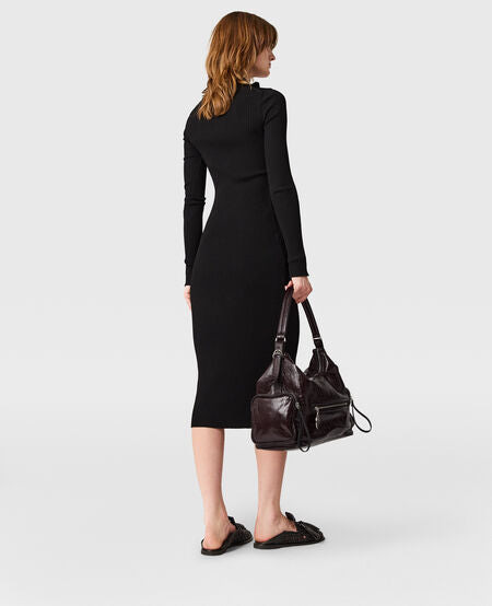 Light Stretch Rib Knit Midi Dress - 2