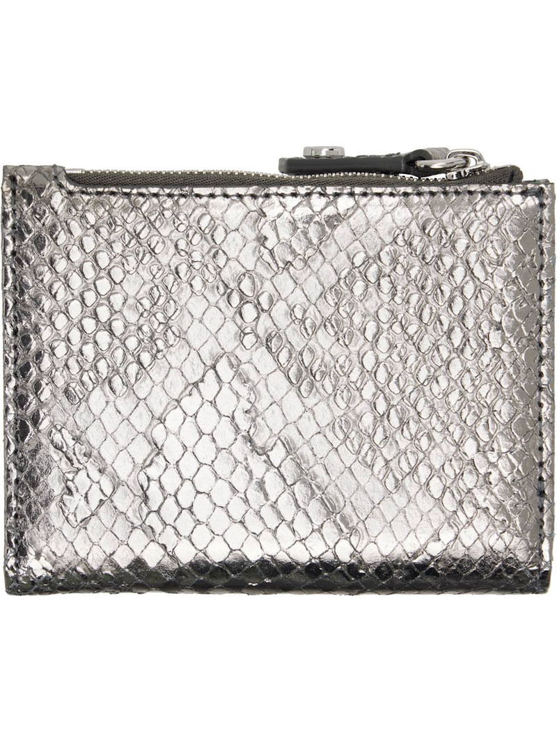 Vivienne Westwood Silver Slim Flap Card Holder outlook