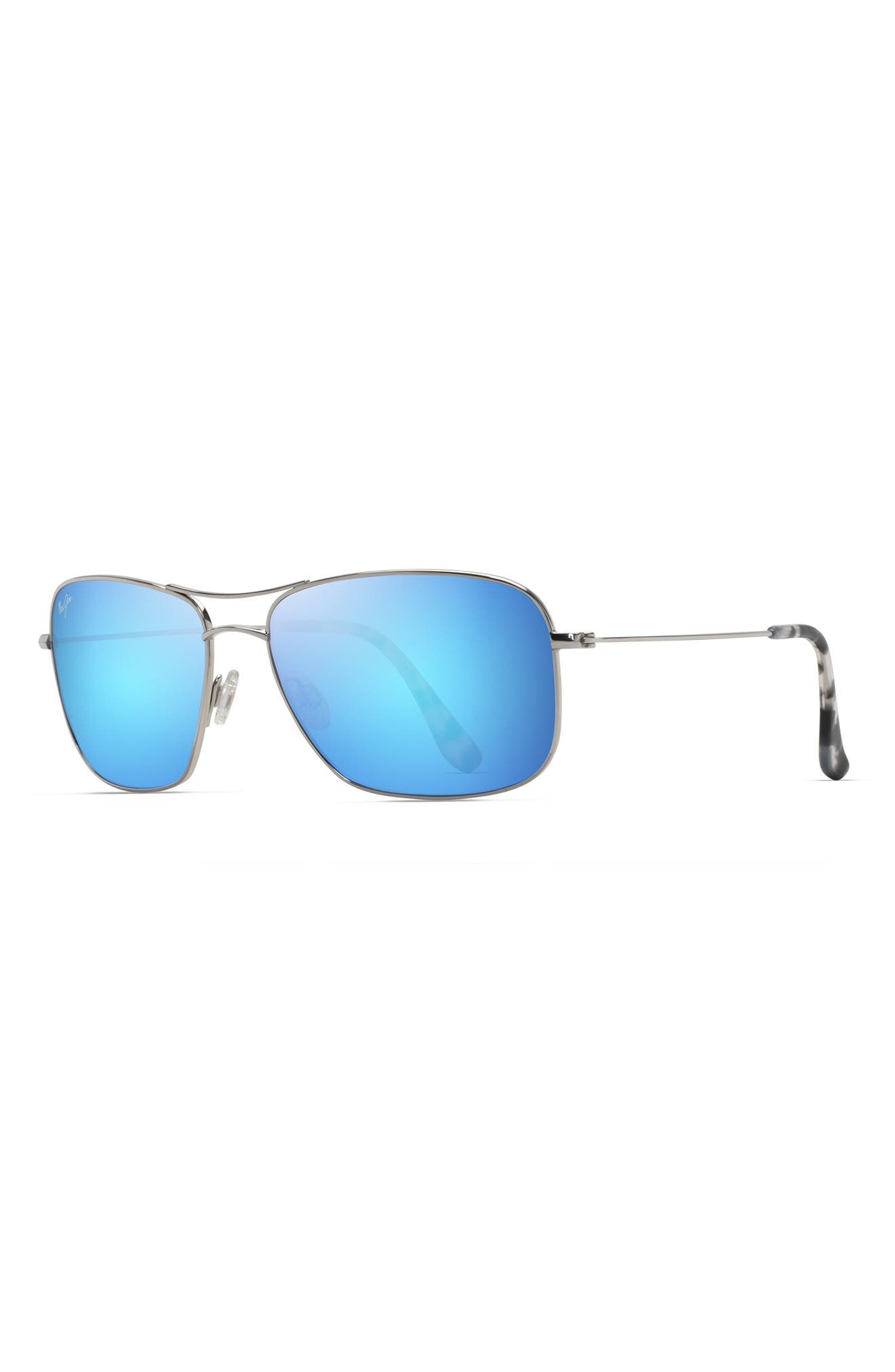 Maui Jim Wiki Wiki 59mm Polarized Aviator Sunglasses in Silver/Blue Hawaii at Nordstrom - 3