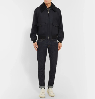 TOM FORD Cashmere and Silk-Blend Trimmed Wool-Felt Bomber Jacket outlook