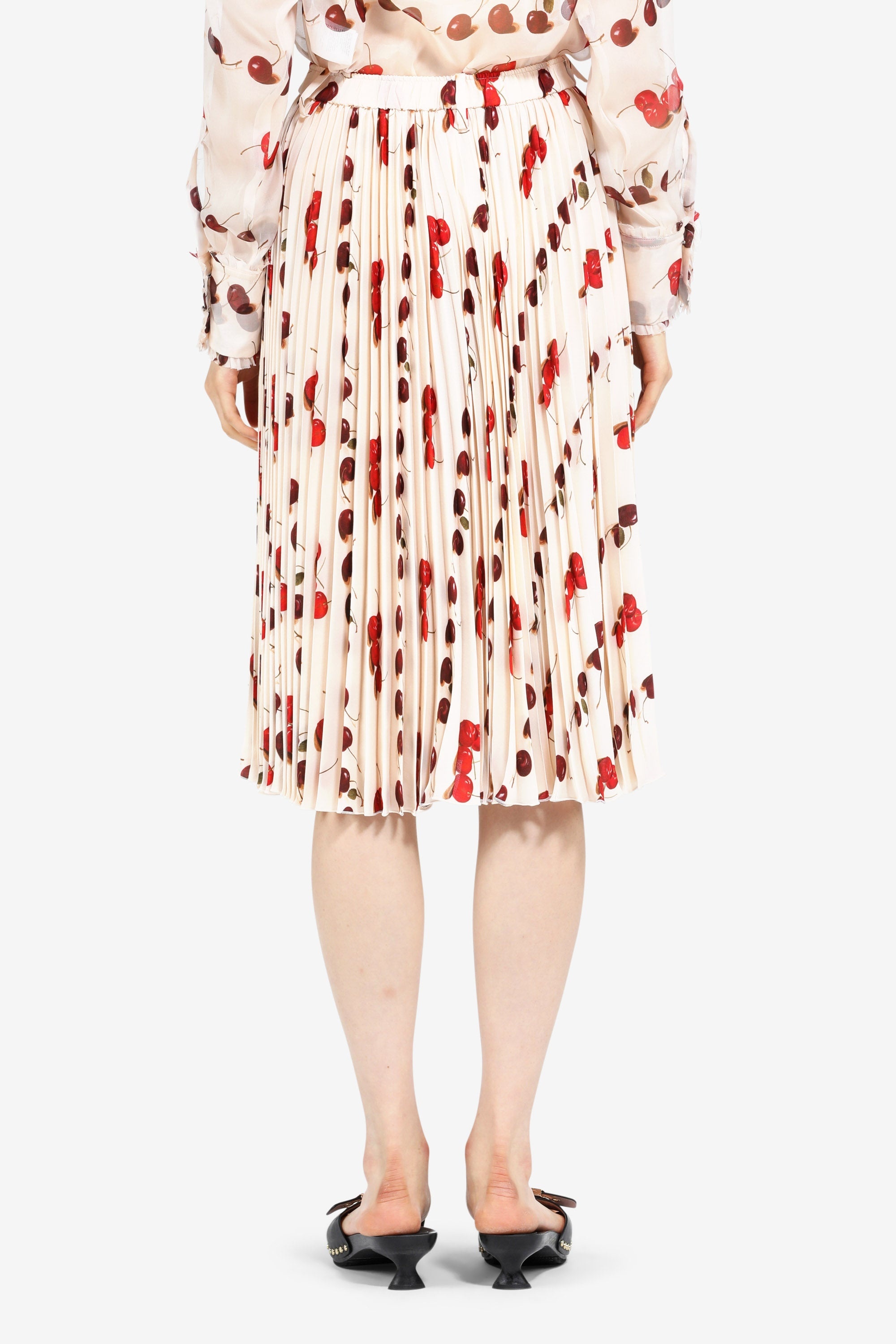 CHERRY-PRINT PLEATED SKIRT - 2