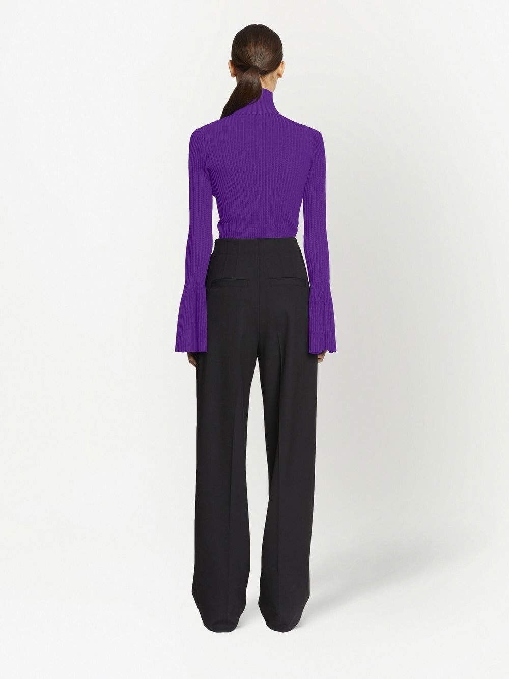 zipped rib-knit jumper - 4