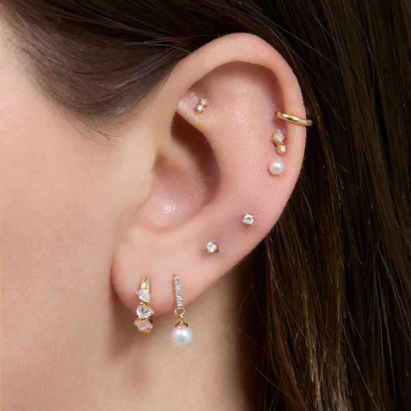 LAB-Created Diamond Mini Carnival Hoops 7