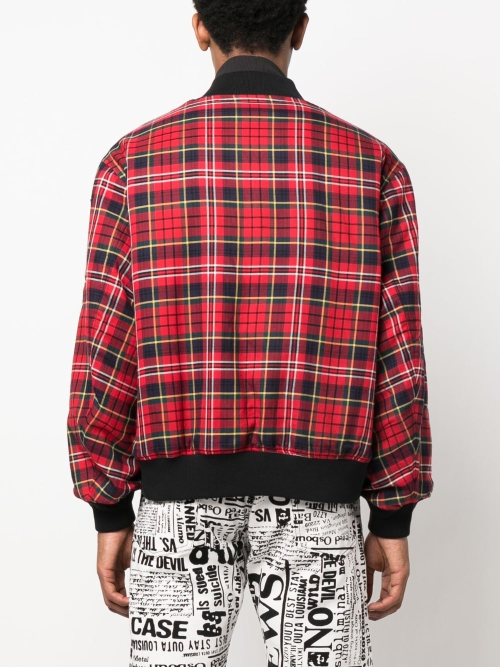 plaid-check print bomber jacket - 4