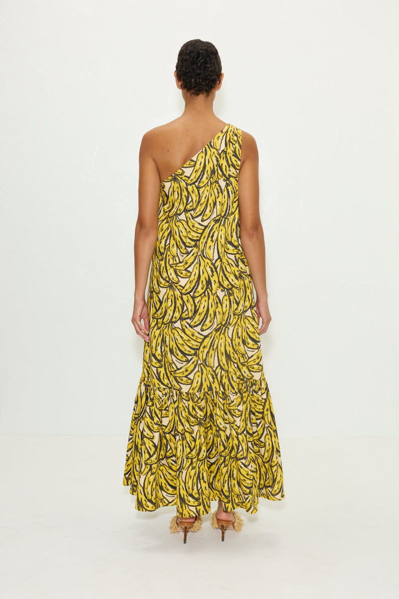 Rea Poplin Maxi Dress in Yellow Bananas 5