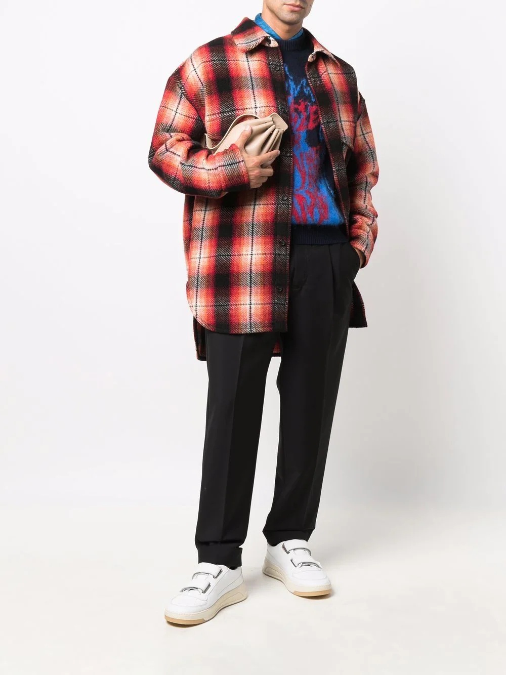 checked oversized shirt jacket - 2