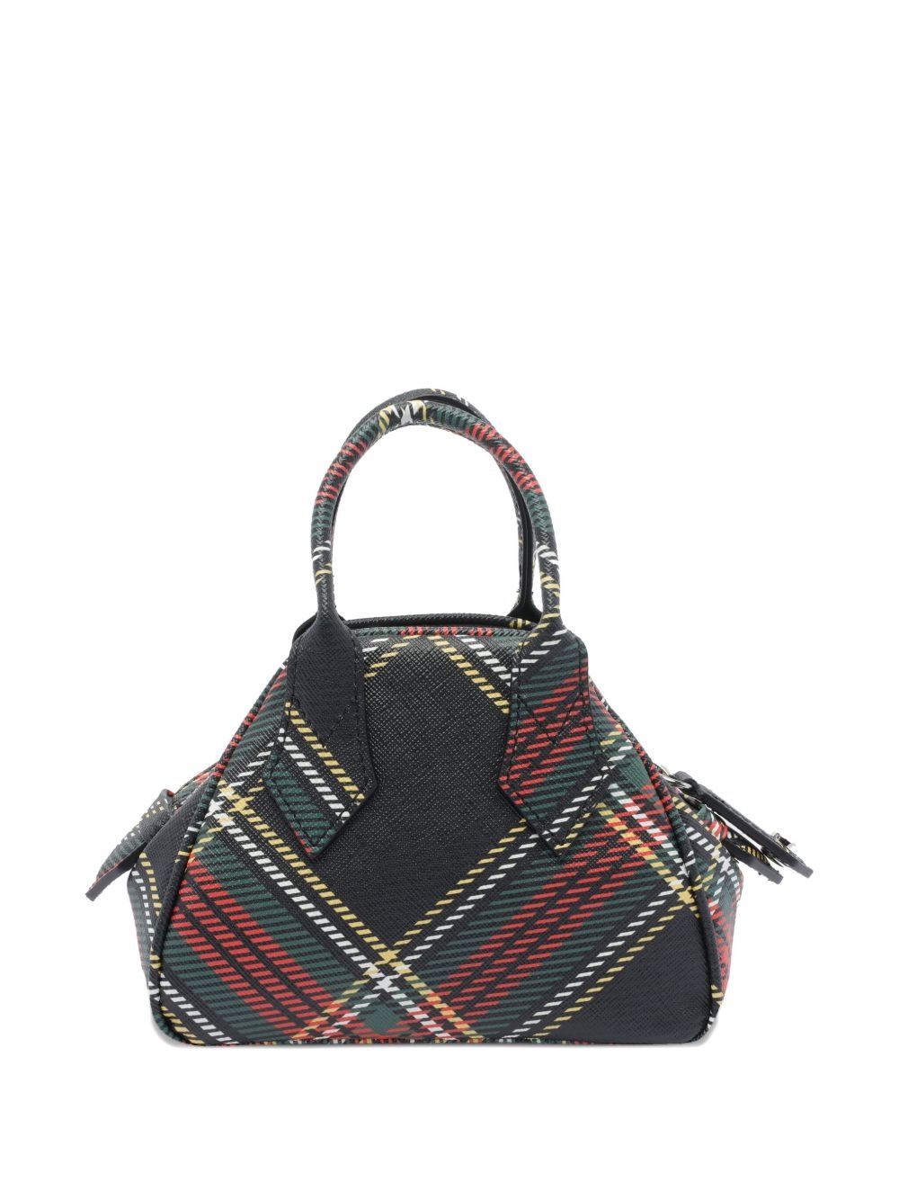 orb-embellished plaid tote bag - 2