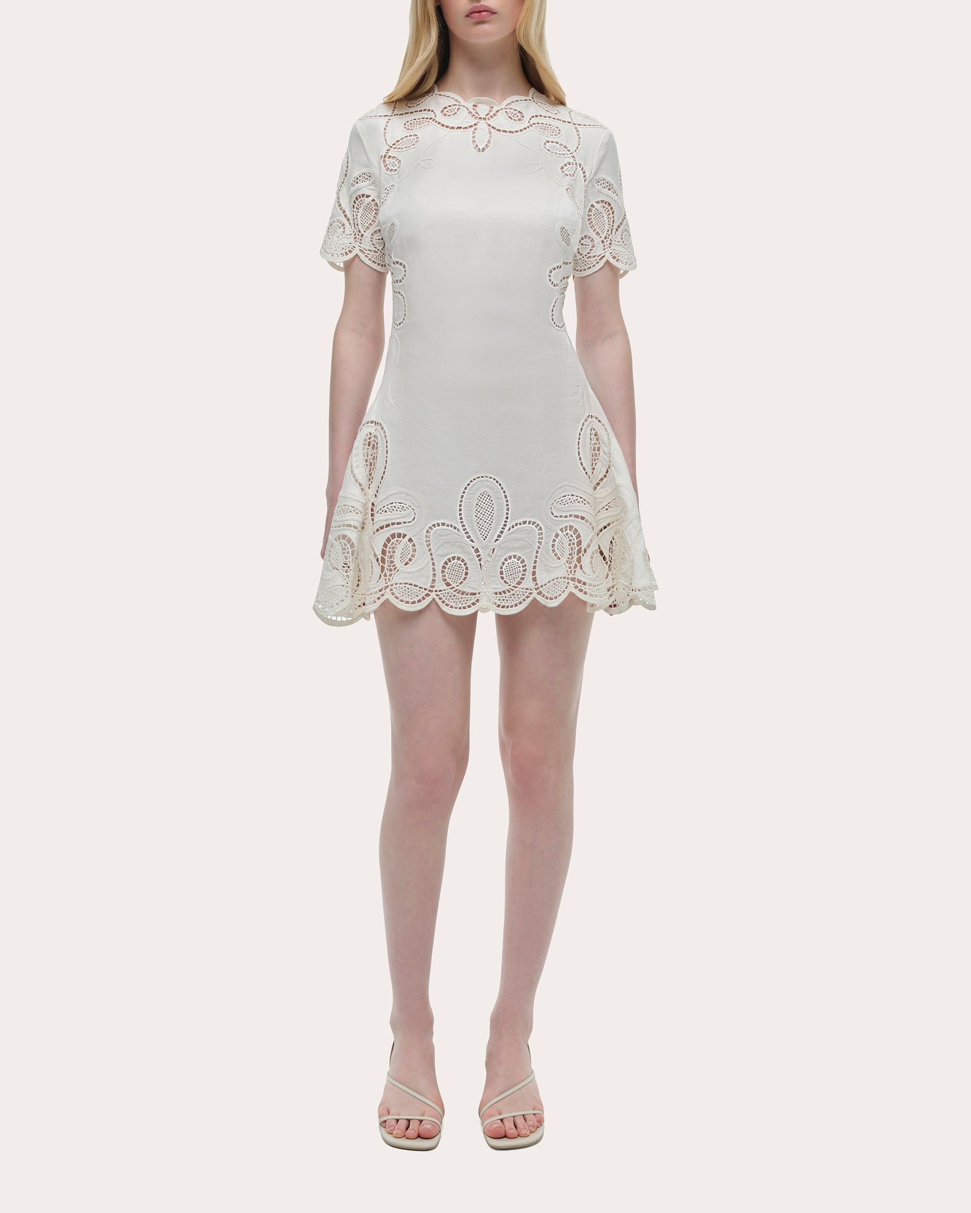 Morrigan Embroidered Short-Sleeve Mini Dress - 5
