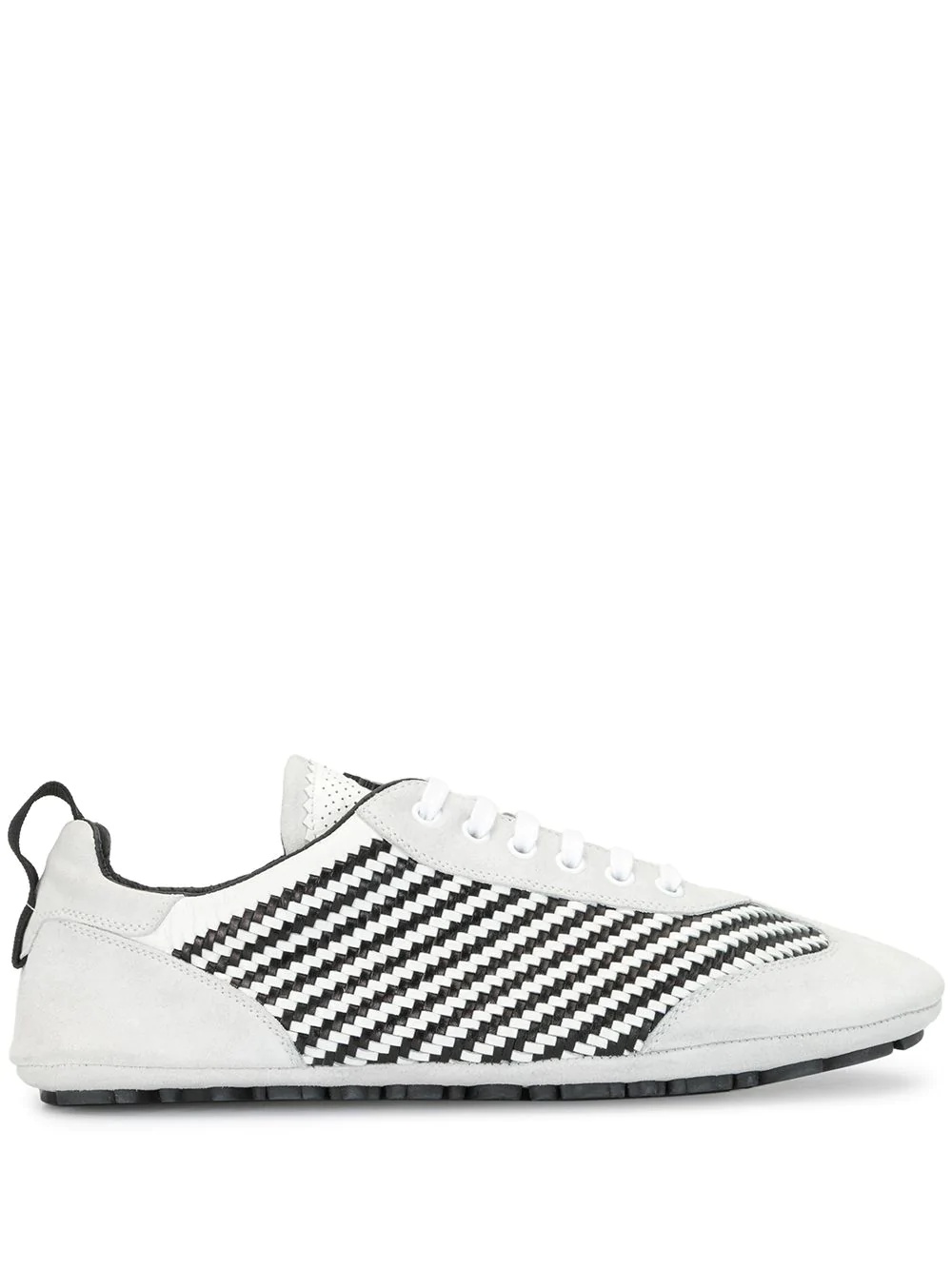 striped woven low-top sneakers - 1