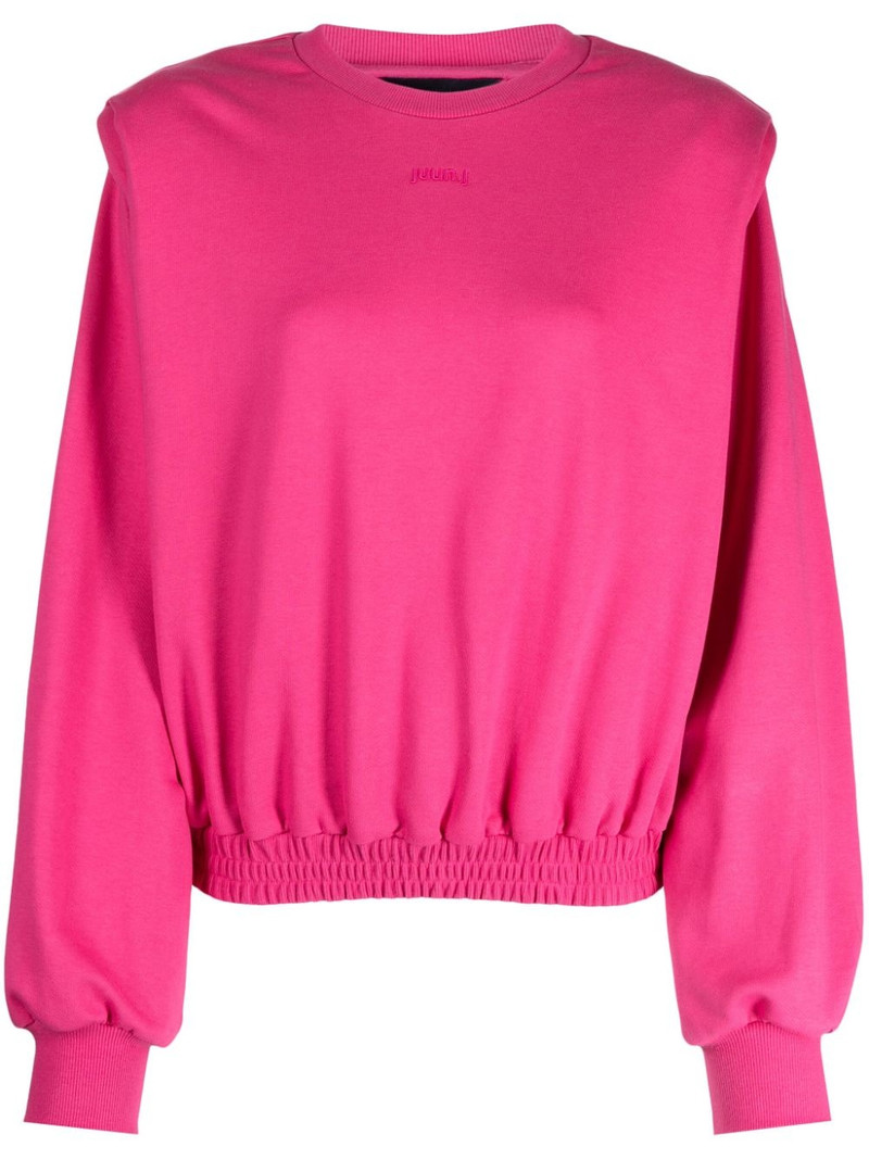 logo-embroidered cotton jumper 1