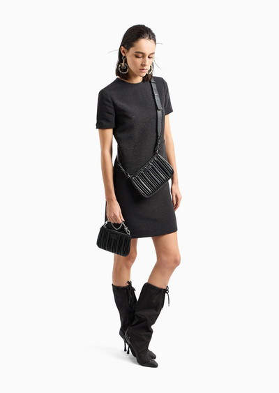 EMPORIO ARMANI Short-sleeved tunic dress in technical faille outlook