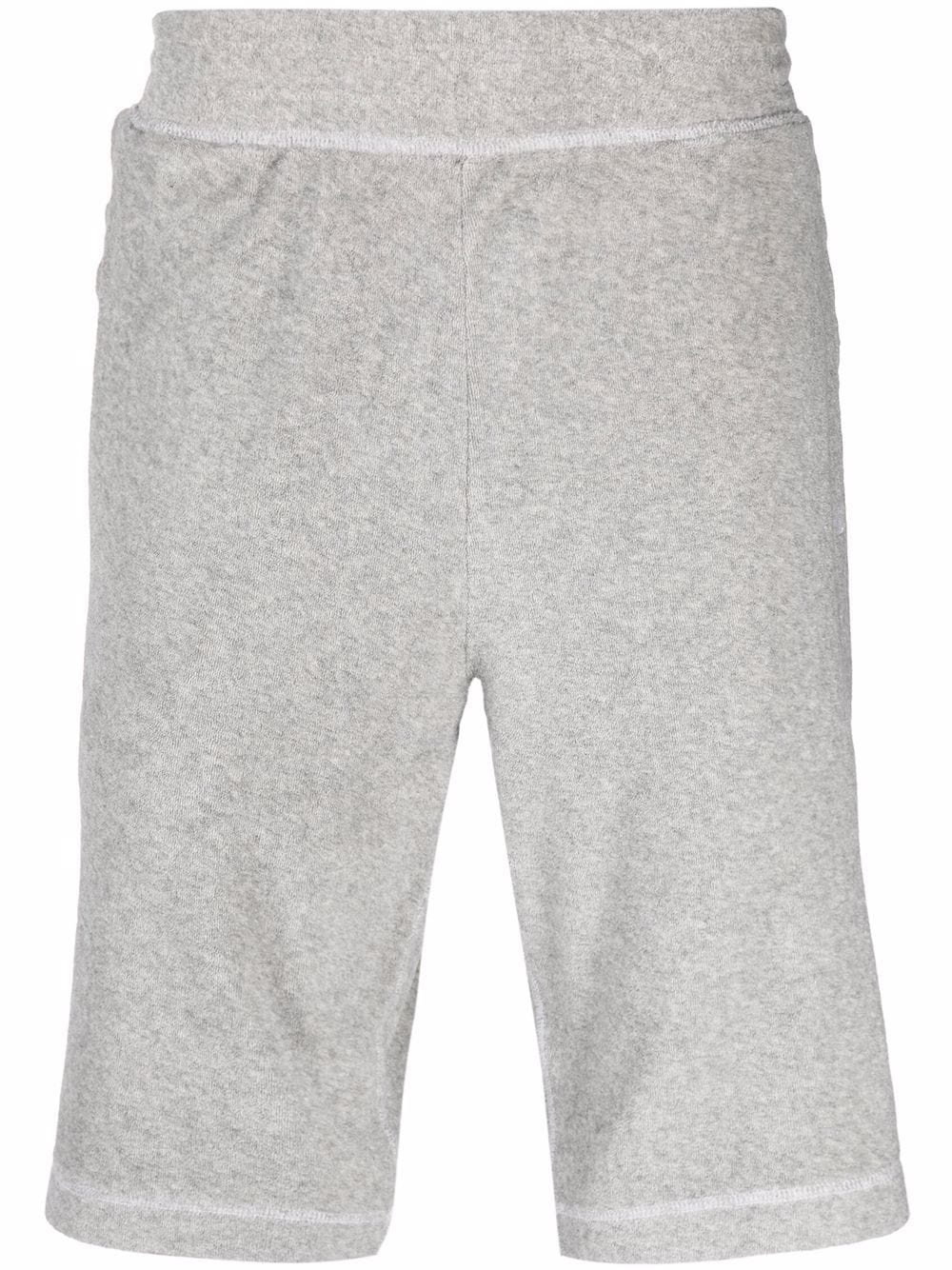 straight-leg cotton track shorts - 1