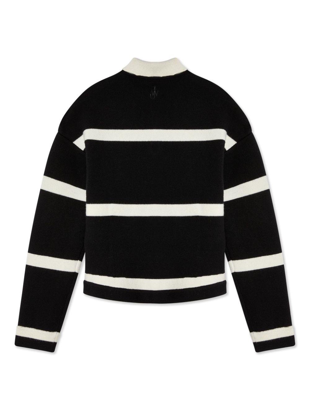 striped wool-blend polo top - 2