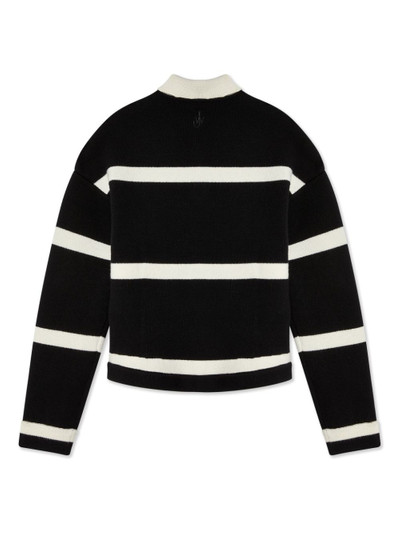 JW Anderson striped wool-blend polo top outlook