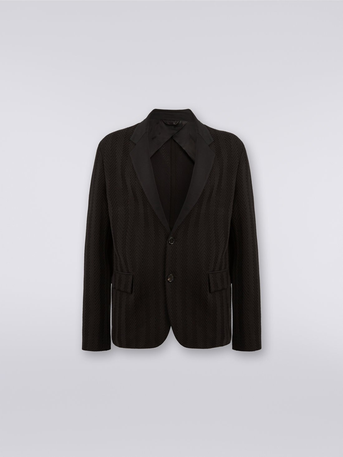 Cotton and viscose chevron jacket - 1