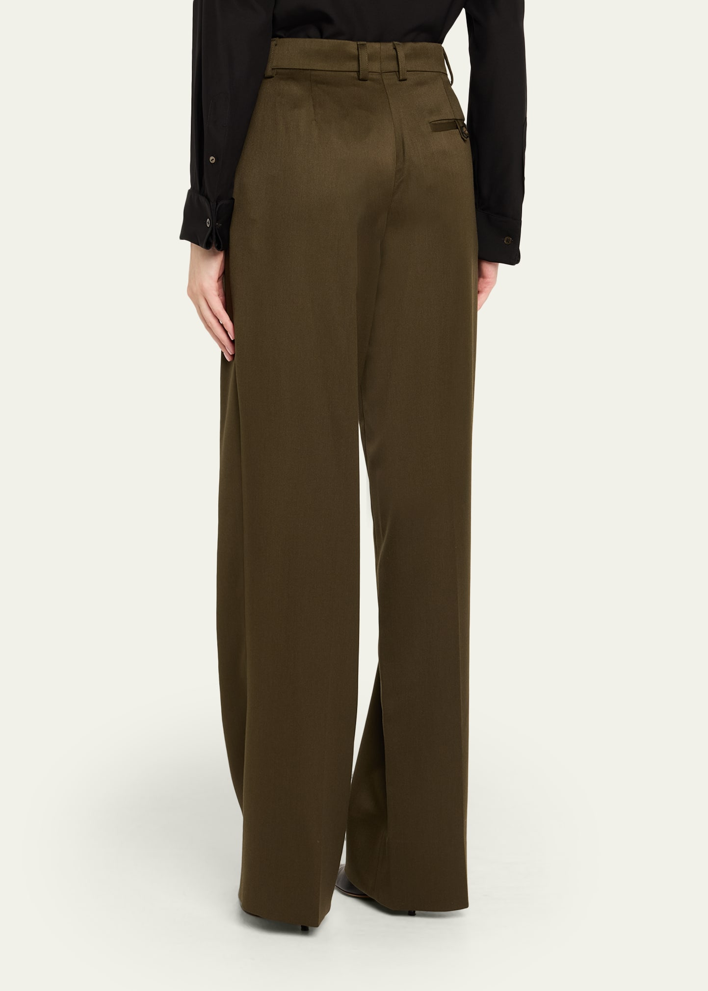 Tailored Wool Wide-Leg Trousers - 3
